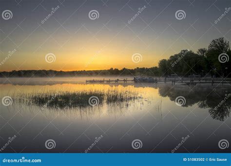 Early Morning Lake Haze In Michigan Stock Photo Image Of Michigan