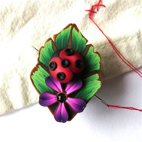 Ladybug Needle Minder Needle Nanny Etsy Needle Minders Clay