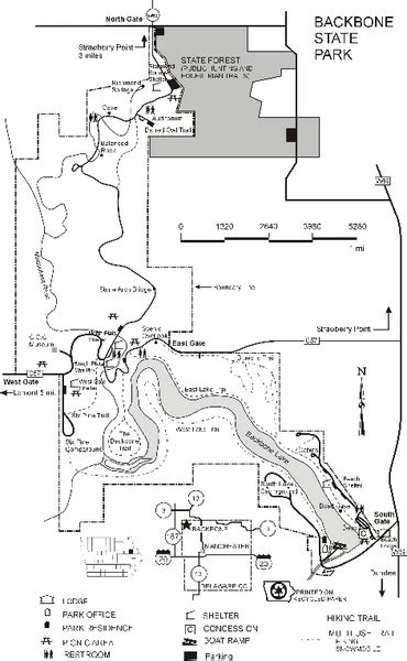 Backbone State Park Map Dundee Ia • Mappery