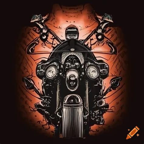 Detailed Motorcycle Shirt Design On Craiyon