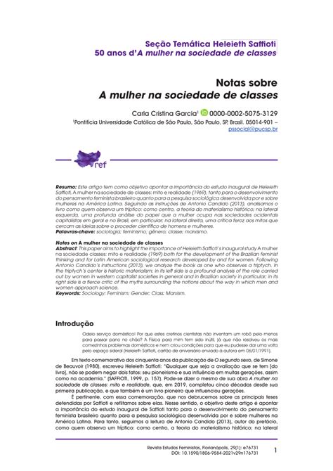 PDF Notas Sobre A Mulher Na Sociedade De Classes