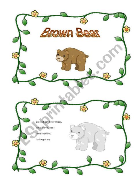 Brown Bear Mini Book Esl Worksheet By Azulado