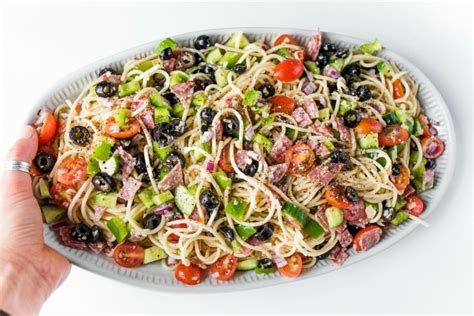 Summer Italian Spaghetti Salad Recipe Reluctant Entertainer