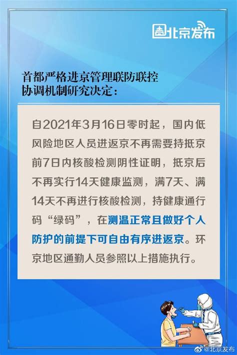 16日起國內低風險地區人員進返京不需持核酸證明 頭條新聞