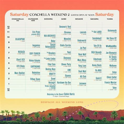 Coachella Weekend Schedule Leia Robbie