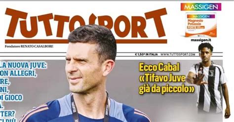 PRIMA PAGINA TUTTOSPORT OGGI Motta Lancia La Nuova Juve Calcio