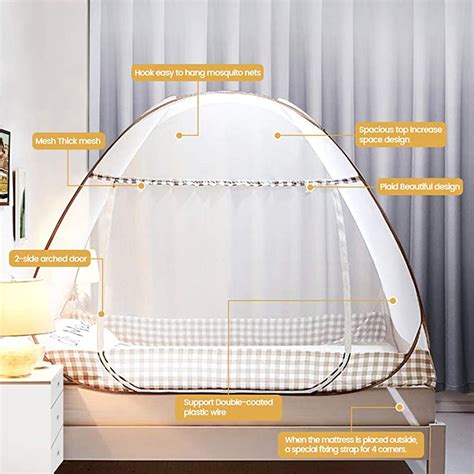 Foldable Oversized Entry Mosquito Nets Suitable For Travel 100x190 Camping Pop Up Yurt Mosquito