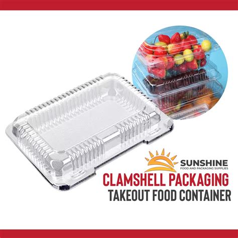 Pcs Clamshell Clear Packs Plastic Takeout Food Box Ops C C