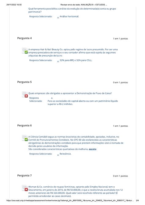 Prova Estudos Disciplinares Xiv Unip Contabilidade Ci Ncias Cont Beis