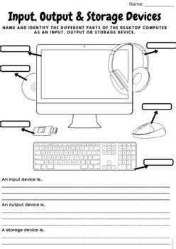 Input Output Storage Devices Worksheet Actdik Marking Key