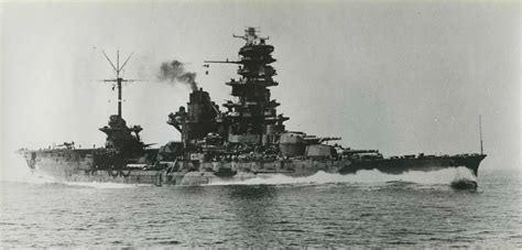 Japanese battleship Ise during sea trials in August 1943 after she was converted to a hybrid ...