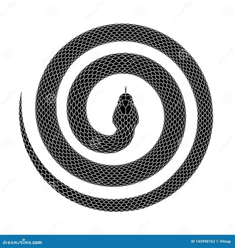 Snake Curled In Infinity Ring Ouroboros Devouring Its Own Tail