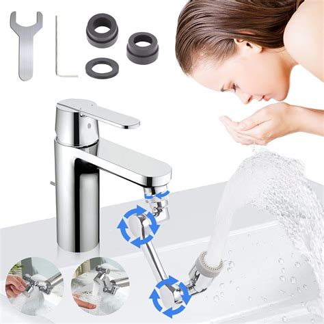 Universal Rotating Faucet Extender Large Angle Rotating Arm With