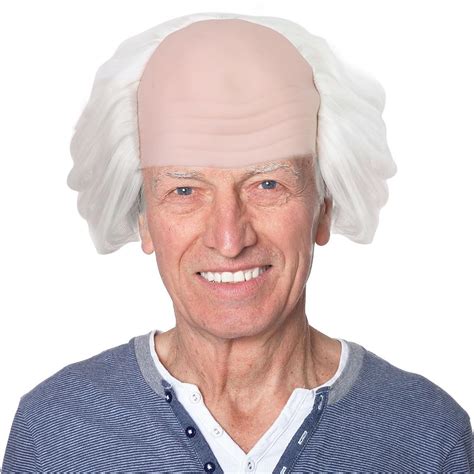 Amazon Anogol Hair Cap White Old Man Wig Bald Wig With Hair On