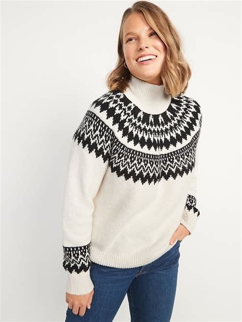 Old Navy Cozy Fair Isle Turtleneck Sweater Best Womens Holiday Sweaters At Old Navy