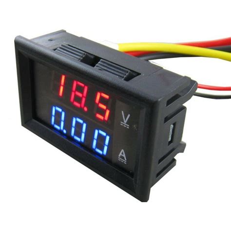 Blue Red Dual Led Display Mini Dc Digital Voltmeter Ammeter Dc 100v 10a