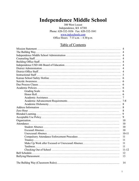 Independence Middle School 2023-2024 Handbook by ...