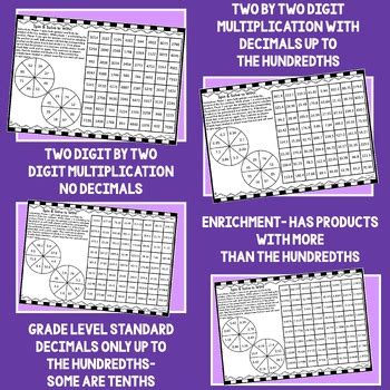 Multiplying Decimals Partner Game Four Levels Of Fun TEKS 5 3E By Math