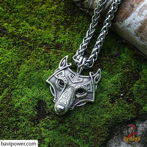 Viking Wolf Head Amulet Pendant Necklace – BaviPower