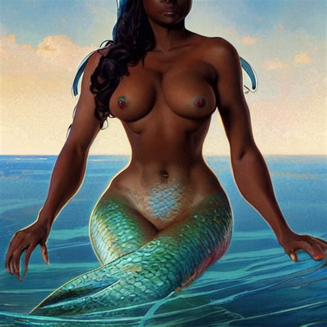 Krea Ai Jada Fire As A Beautiful Mermaid Emerging From The