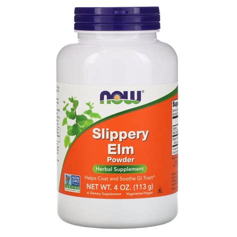 Now Foods, Скользкий вяз, красный вяз, рыжий вяз, Slippery Elm Powder ...