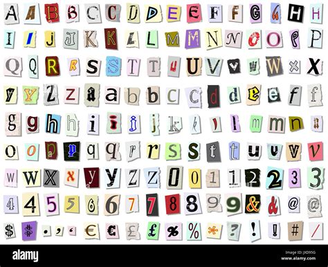 Torn Paper Font Vector Upper And Lower Case Numbers And Symbols Stock