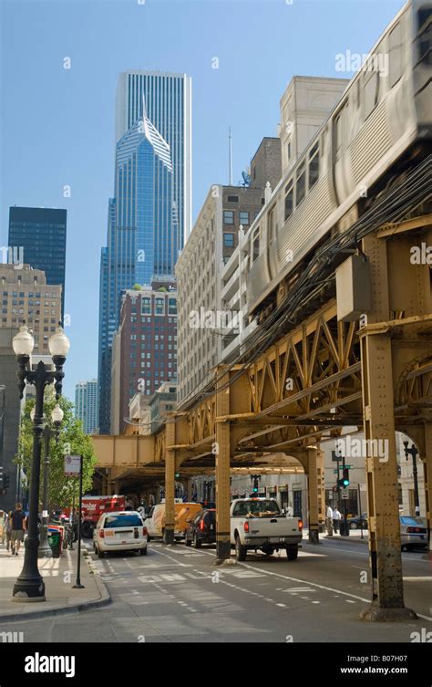 Illinois, Chicago, El train Stock Photo - Alamy