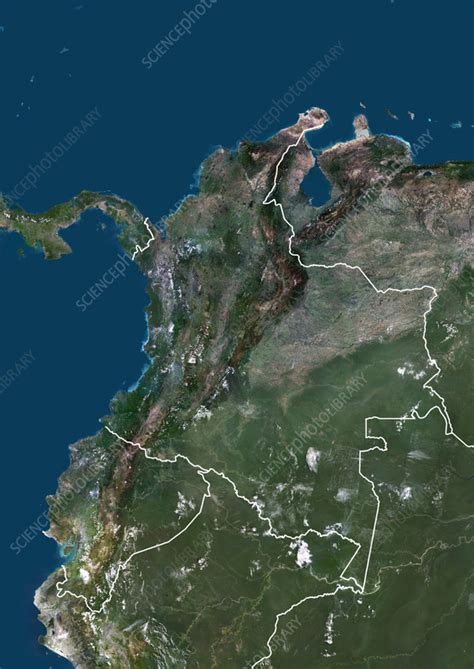 Colombia And Ecuador Satellite Image Stock Image C059 1104