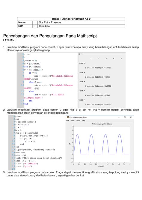 Pdf Tugas Tutorial Logika Pemograman Ke 9 Percabangan Dan