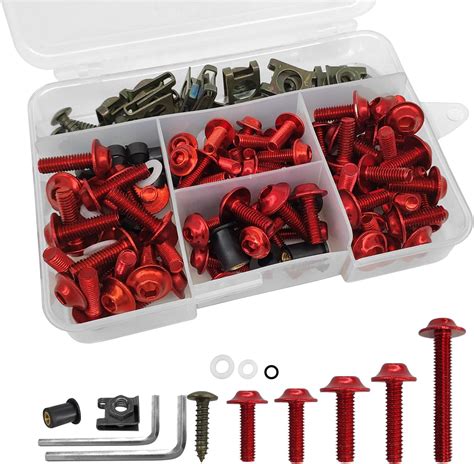 Amazon 177pcs Fairing Bolt Kit M5 M6 Motorcycle Windscreen Screws