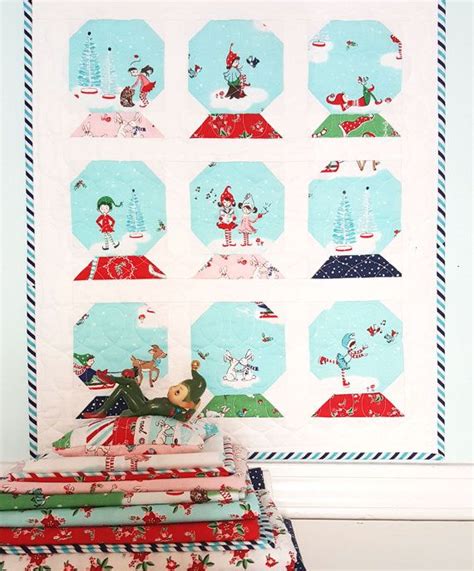 Snowglobe Quilt Pattern Snow Globes Mini Quilt Pdf Pixie Etsy Mini Quilt Patterns Modern