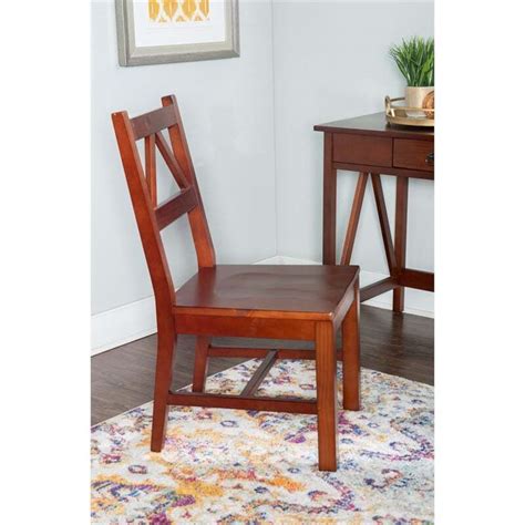 Linon Titian Solid Pine Wood Dining Chair In Tobacco Brown Ebay