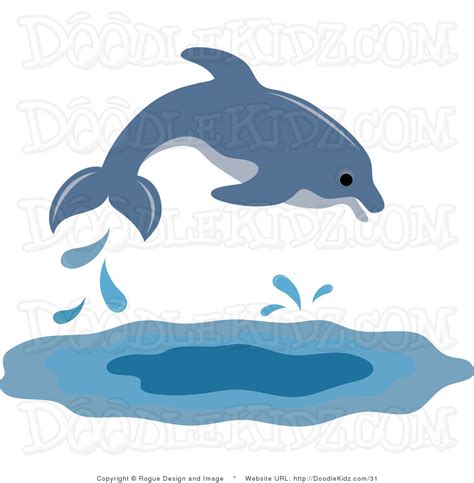 Dolphin Jumping In Sunset Clipart