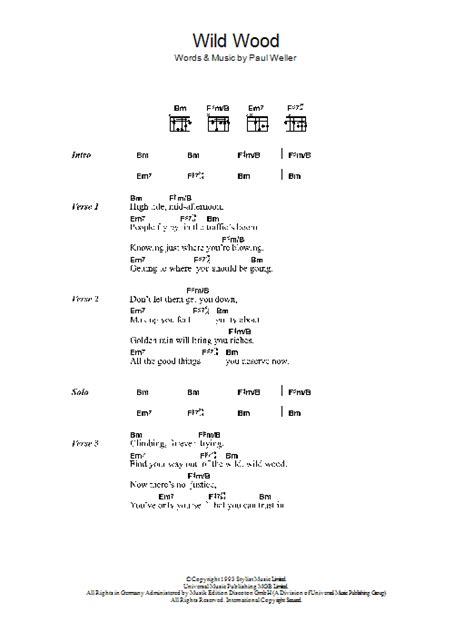 Wild Wood by Paul Weller - Guitar Chords/Lyrics - Guitar Instructor