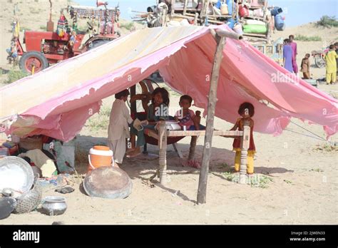 Jamshoro Pakistan September Vom Hochwasser Betroffene Kinder