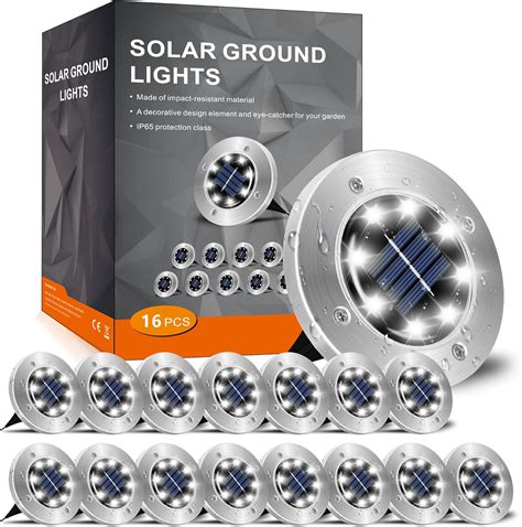 Incx Solar Ground Lights Packs Led Garden Solar Powered Disk