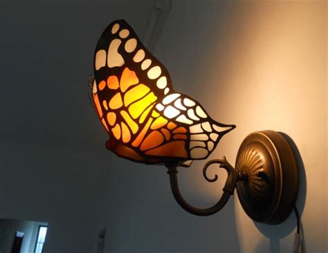 Fumat Stained Glass Butterfly Wall Sconce