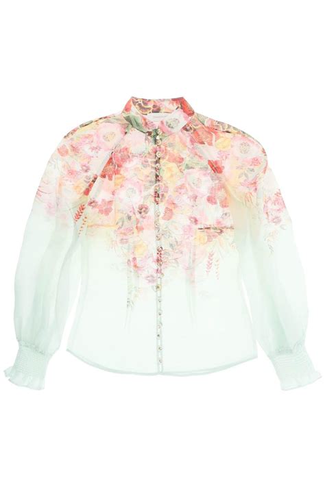 Zimmermann Zimmermann Wonderland Linen And Silk Blouse Editorialist