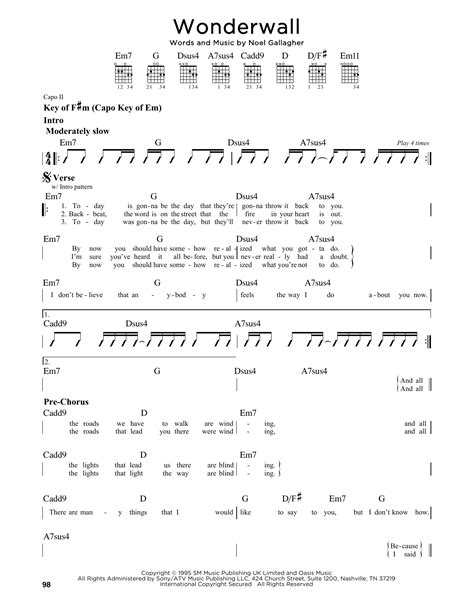 Wonderwall Guitar Chords For Beginners