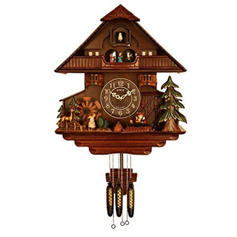 Sinix Sn807 Handcrafted Antique Wooden Cuckoo Pendulum Wall Clock Brown