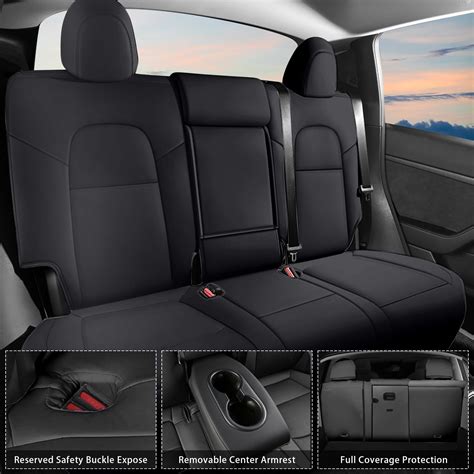 AOMSAZTO Car Seat Cover Custom Fit For Tesla Model Y 2020 2023 Full Set