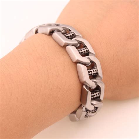 Pulsera De Cadena De Eslabones Cubanos De Acero Inoxidable 316L Para