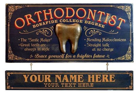 Vintage Wood Plank Sign Orthodontist Personalized Bar Man Cave 24 X 11