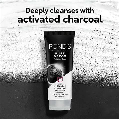 Buy POND S PURE DETOX POLLUTION CLEAR WITH ACTIVATED CHARCOAL FACE WASH