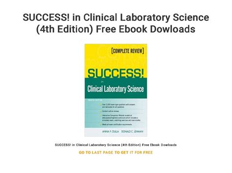 Success In Clinical Laboratory Science 4th Edition Free Ebook Dowl