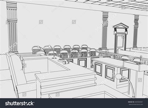 Cartoon Image Court Room ภาพประกอบสตอก 283906901 Shutterstock