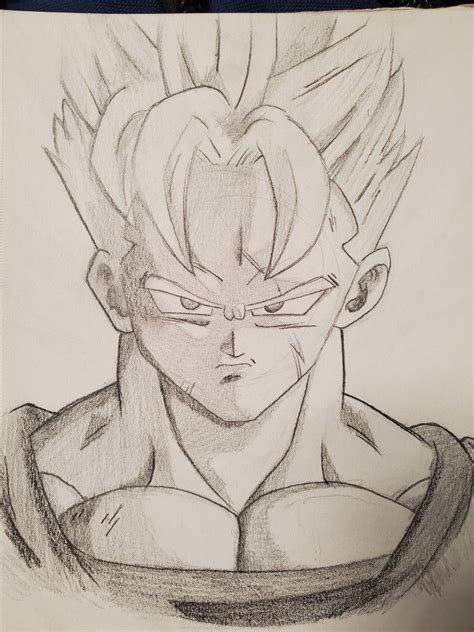 Dibujo A Lapiz De Gohan Del Futuro Suoer Sajayin Fase Dragon Ball