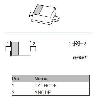 BAT54J Diode SOD323F 30V Datasheet Pinout Application