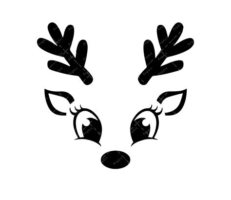 Reindeer Face SVG, PNG, PDF, Christmas reindeer svg, Reindeer Face ...