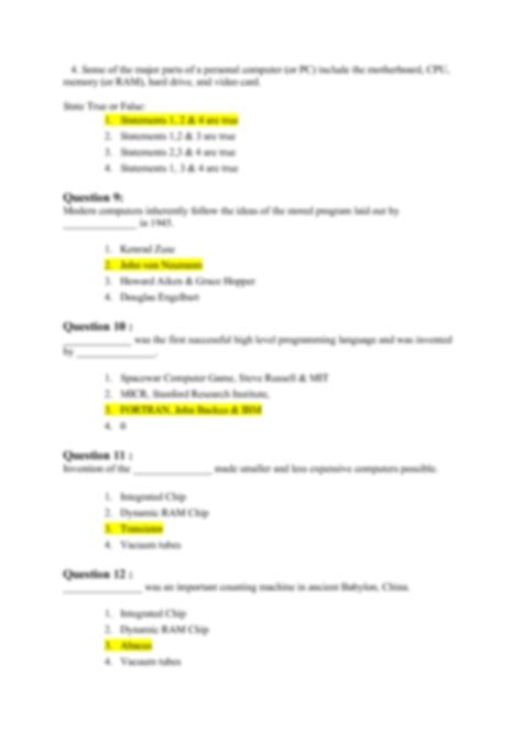 SOLUTION Introduction To Computers Quiz 1 Studypool